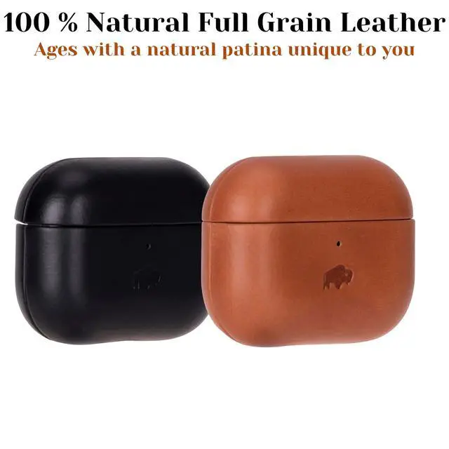 Alt view image 7 of 7 - Leather Case for AirPods 4, Taylor Handcrafted Full Grain Leather Cover, Wireless Charging Ready, Protective & Secure Snap Fit, Visible Charging Light