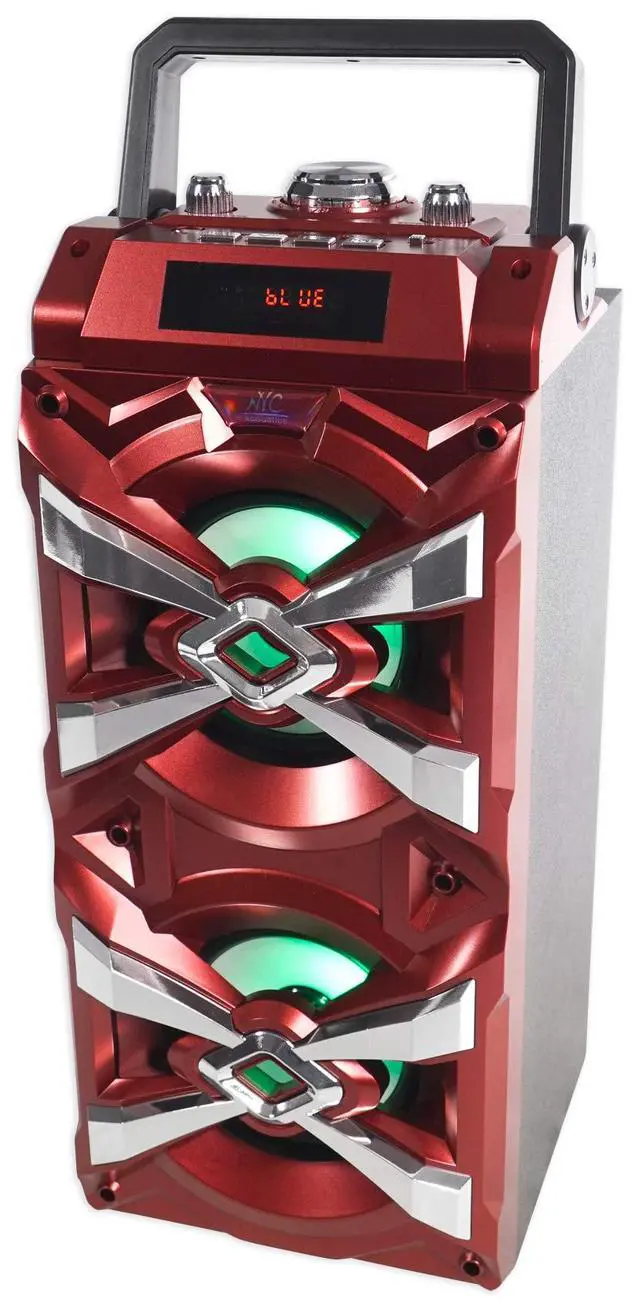 Alt view image 2 of 7 - X-Tower Bluetooth Speaker, 50W Peak Power, Dual 4" Speakers, Mic Input & Echo, LED Display, TF Card & USB Playback, Perfect for Karaoke & Parties