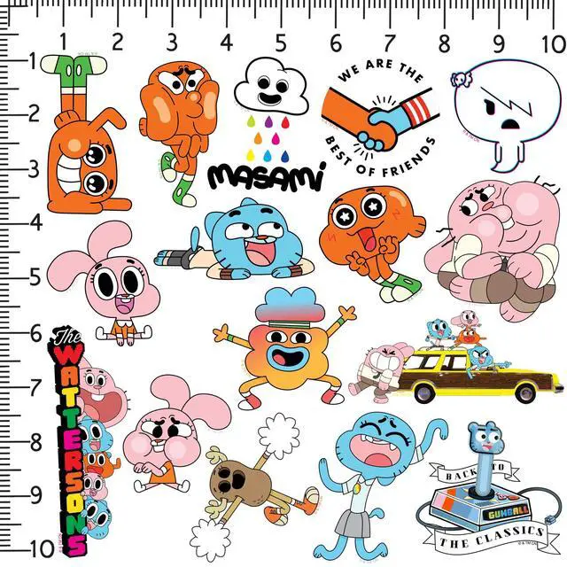 Alt view image 2 of 5 - The Amazing World of Gumball 200 Vinyl Stickers Waterproof Die-Cut Decals