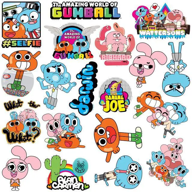 Alt view image 3 of 5 - The Amazing World of Gumball 200 Vinyl Stickers Waterproof Die-Cut Decals