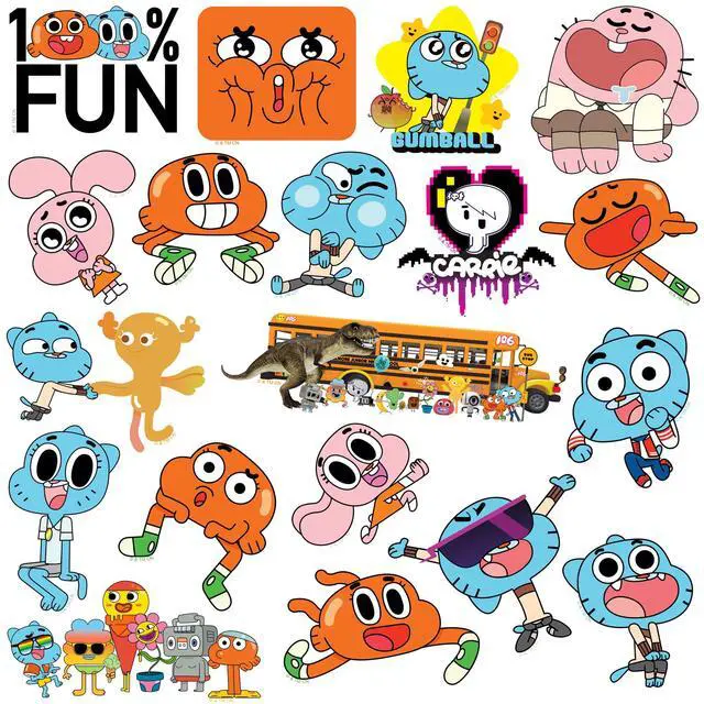 Alt view image 4 of 5 - The Amazing World of Gumball 200 Vinyl Stickers Waterproof Die-Cut Decals