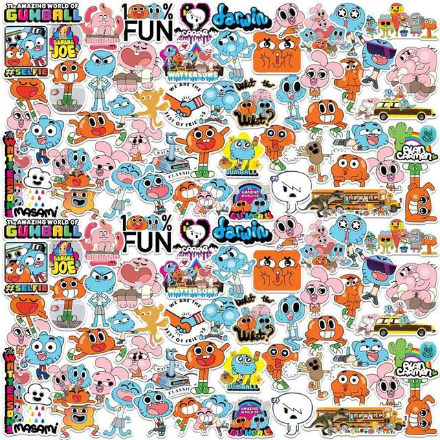 Main image of The Amazing World of Gumball 200 Vinyl Stickers Waterproof Die-Cut Decals