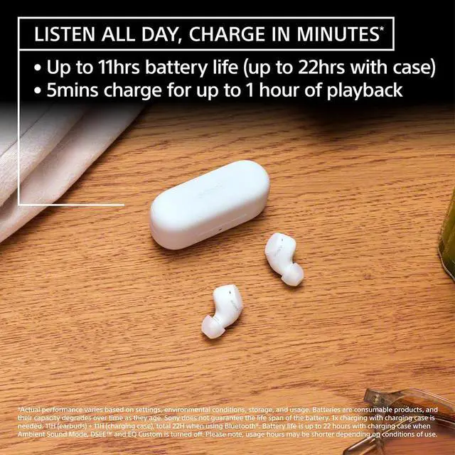 Alt view image 7 of 7 - WFC510/B Truly Wireless Earbuds with 22-Hour Battery, IPX4, Multipoint, Black Bundle with Deco Essentials Converter Adapter Type C Adapter and 1 YR CPS Enhanced Protection Pack