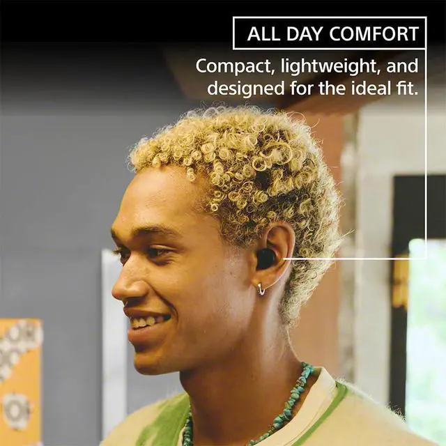 Alt view image 6 of 7 - WFC510/B Truly Wireless Earbuds with 22-Hour Battery, IPX4, Multipoint, Black Bundle with Deco Essentials Converter Adapter Type C Adapter and 1 YR CPS Enhanced Protection Pack