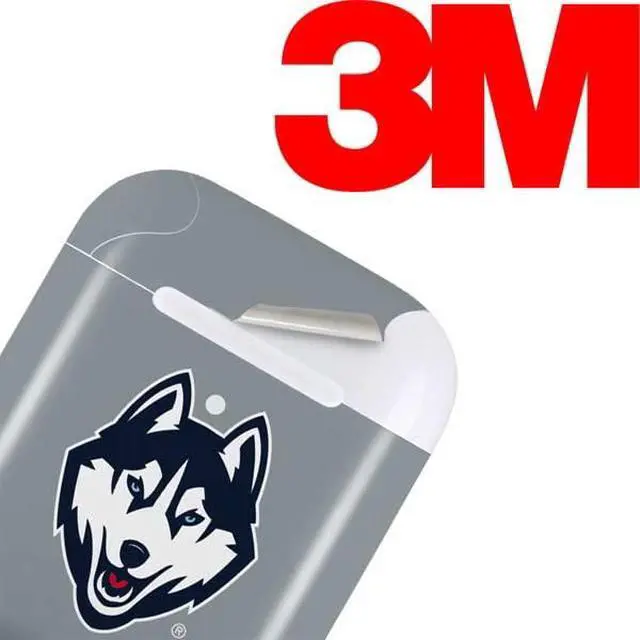 Alt view image 3 of 4 - Decal Audio Skin Compatible with Apple AirPods 2 - Officially Licensed University of Connecticut Huskies Est 1881 Design