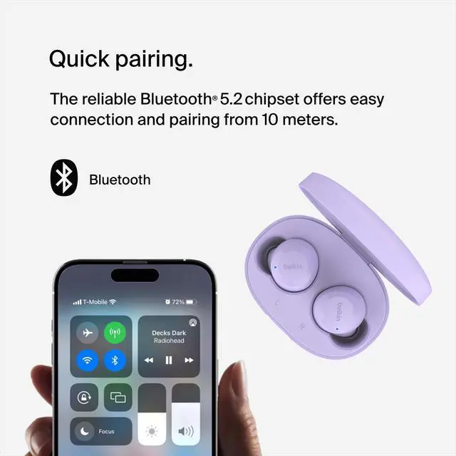 Alt view image 3 of 7 - SoundForm Bolt True Wireless Earbuds, Wireless Charging, 28H | In-ear Bluetooth earbuds, IPX4 sweat resistant, USB-C and Qi charging case, mono mode, gym, commute, travel