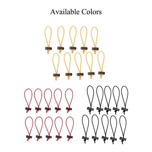 Alt view image 5 of 6 - Multipurpose Extra Thick Elastic Cable Tie and Organizer, Adjustable Cable Strap Toggle Tie, Reusable Tangle Tamer, Cable Management for Cord and Cable (10x 16CM, Red)