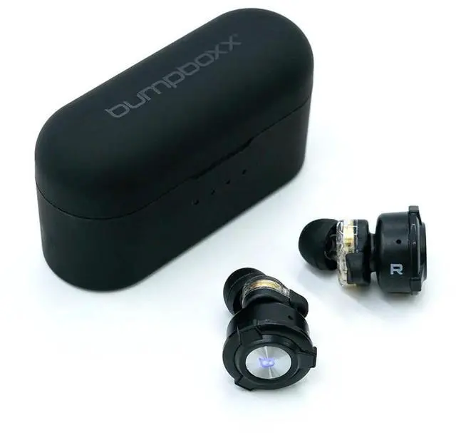Main image of Bumpbuds Wireless Ear Buds | Bluetooth Noise Cancelling Headphones. Built in Microphone. Water Resistant. Light Weight with Case. Black