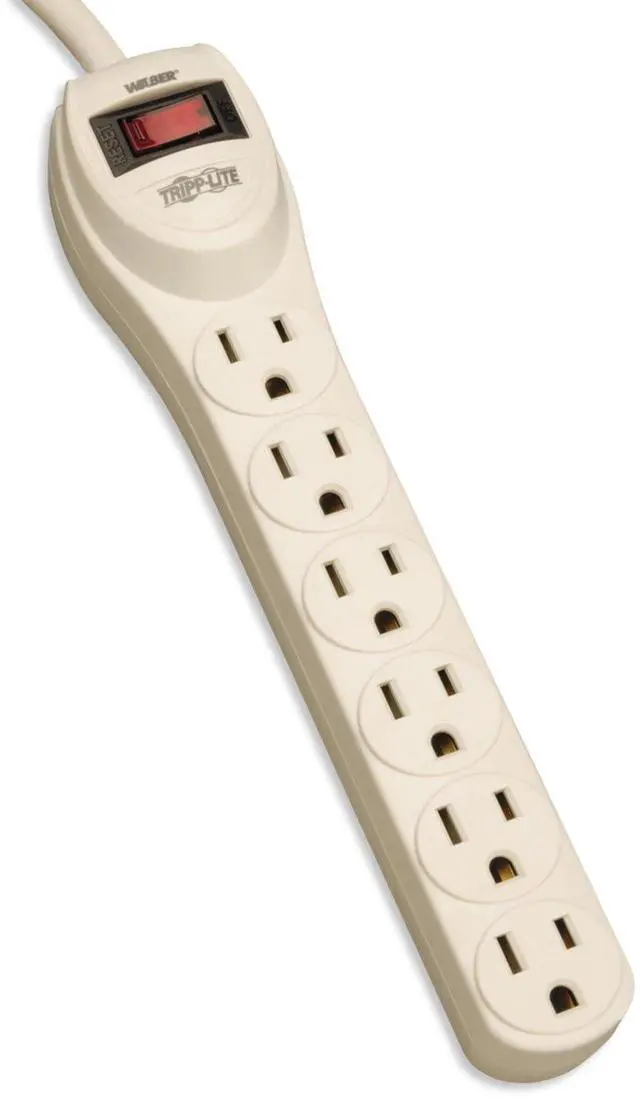 Main image of 6 Outlet Home & Office Waber Power Strip, 4ft Cord with 5-15P Plug (PS6)