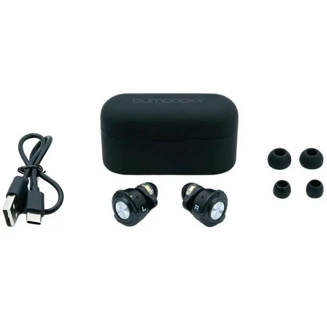 Alt view image 5 of 7 - Bumpbuds Wireless Ear Buds | Bluetooth Noise Cancelling Headphones. Built in Microphone. Water Resistant. Light Weight with Case. Black