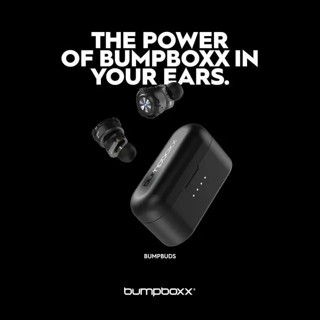 Alt view image 2 of 7 - Bumpbuds Wireless Ear Buds | Bluetooth Noise Cancelling Headphones. Built in Microphone. Water Resistant. Light Weight with Case. Black