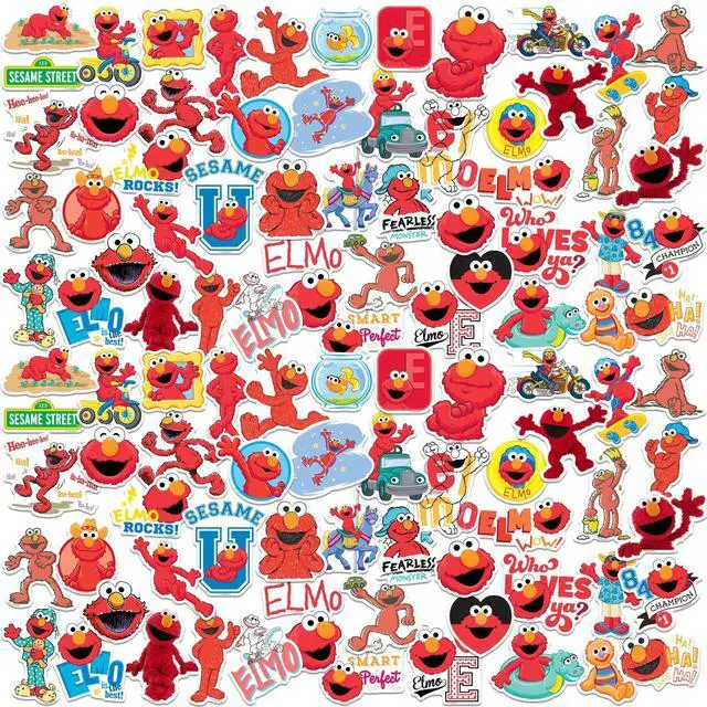 Main image of Sesame Street Elmo 150 Vinyl Stickers Waterproof Die-Cut Decals Laptop Car