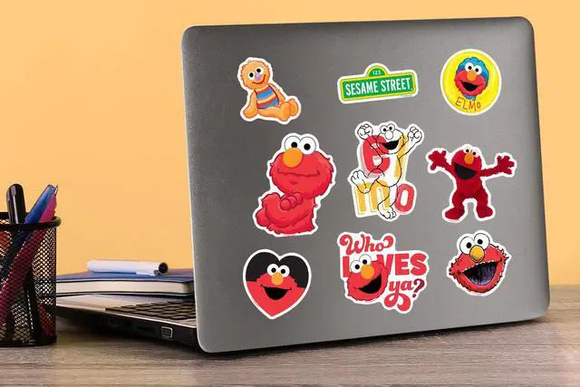 Alt view image 5 of 6 - Sesame Street Elmo 50ct Vinyl Sticker, Tablet, Elmo Character Variety Set