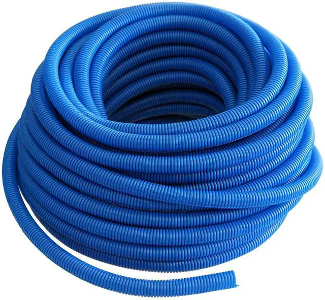 Main image of SLT12BL 1/2-Inch x 100-Feet Blue Split Loom Split Wire Loom Polyethylene Conduit Corrugated Plastic Tubing Sleeve for Various Automotive, Home, Marine, Industrial Wiring Applications, Etc