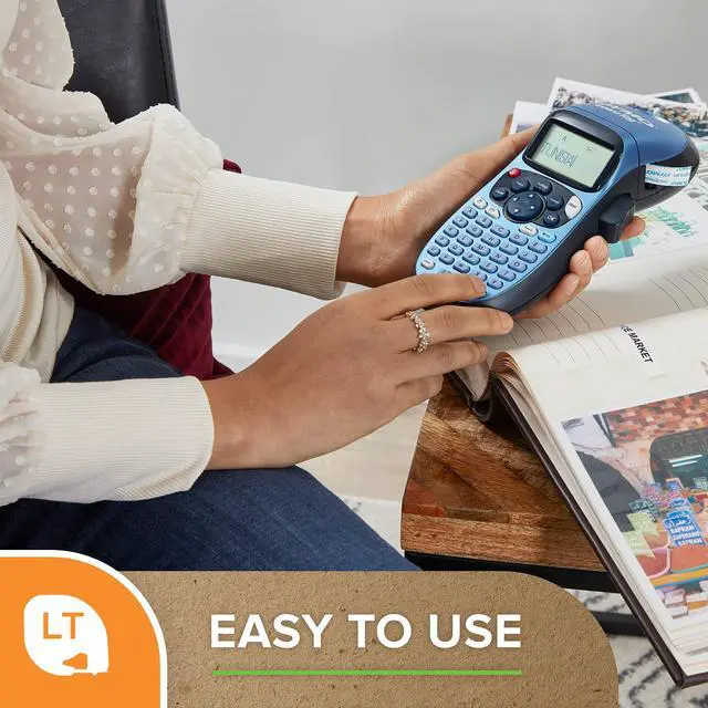 Alt view image 4 of 7 - LetraTag LT-100H Handheld Label Maker | ABC Keyboard Label Printer with Easy-to-Use, 13 Character LCD Screen | for Home or Office | Blue