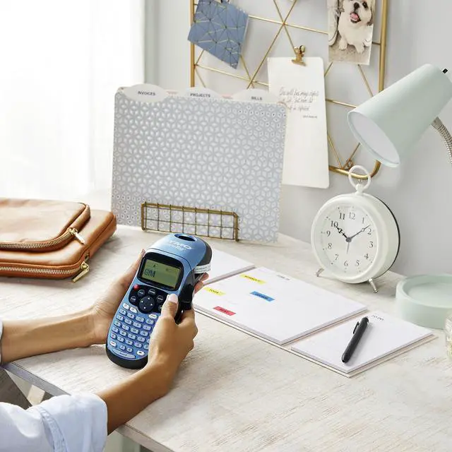 Alt view image 5 of 7 - LetraTag LT-100H Handheld Label Maker | ABC Keyboard Label Printer with Easy-to-Use, 13 Character LCD Screen | for Home or Office | Blue