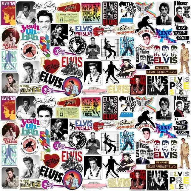 Main image of Elvis Presley 150 Vinyl Stickers Waterproof Die-Cut Decals Laptop Scrapbook