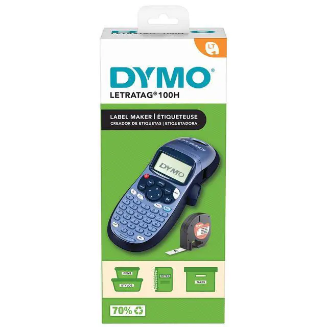 Alt view image 7 of 7 - LetraTag LT-100H Handheld Label Maker | ABC Keyboard Label Printer with Easy-to-Use, 13 Character LCD Screen | for Home or Office | Blue