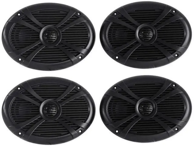 Main image of RMSTS69B 6x9 2-Way Water-Resistant Marine Boat Speakers, 2-Pack | 1000W Peak/250W RMS CEA Compliant, Swivel Tweeter, UV Treated, Stainless Steel Terminals, Includes Speaker Wire & Hardware