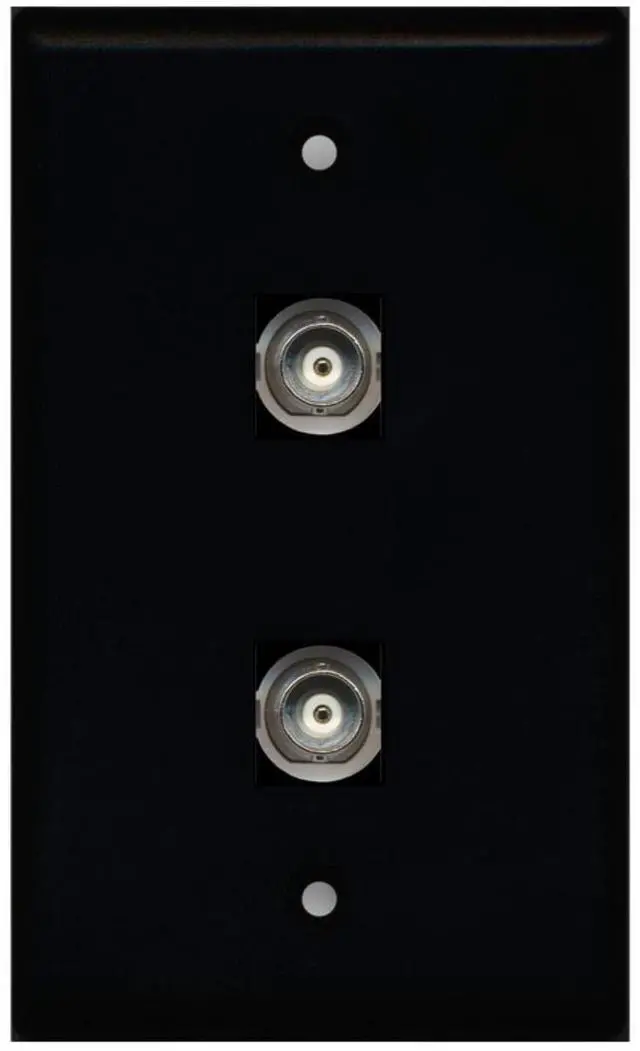 Main image of 2 Port BNC Wall Plate - Black - Bracket Included