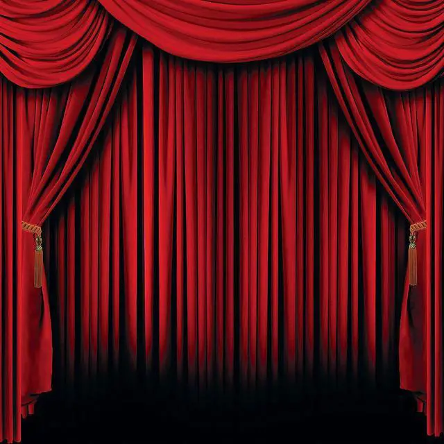 Main image of Red Curtain Backdrop Banner (6 feet x 6 feet) Party Decor