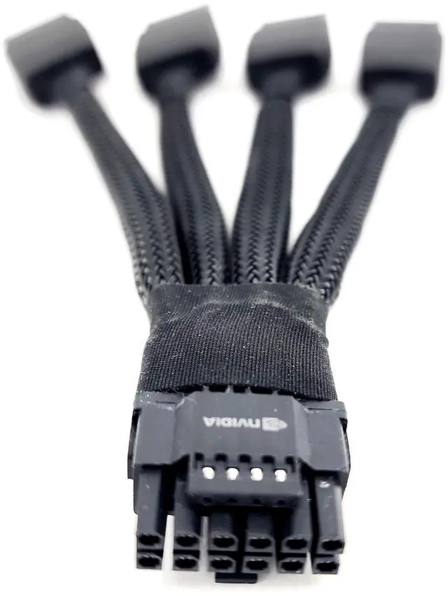 Main image of 12VHPWR Power Adapter Cable for Nvidia RTX 4090 4080 H100 1x Male 12pin 4X Female 8Pin