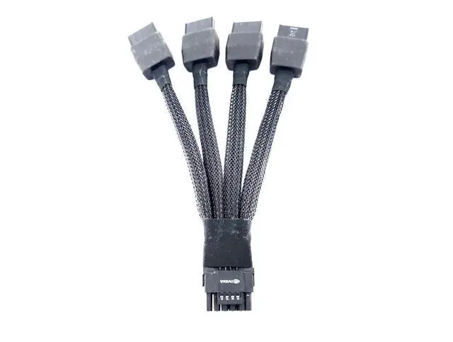 Alt view image 2 of 7 - 12VHPWR Power Adapter Cable for Nvidia RTX 4090 4080 H100 1x Male 12pin 4X Female 8Pin