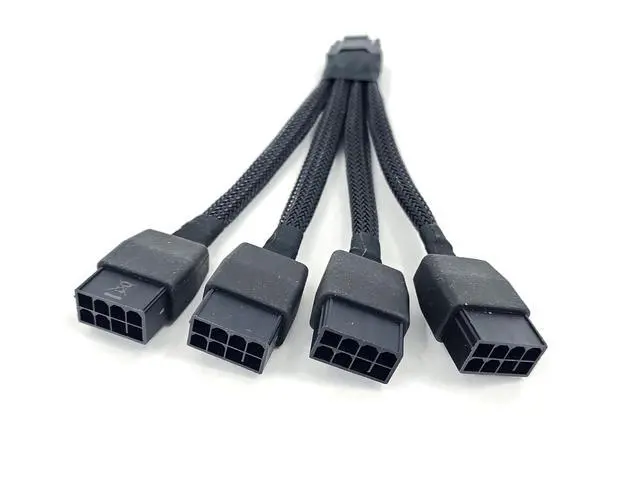 Alt view image 5 of 7 - 12VHPWR Power Adapter Cable for Nvidia RTX 4090 4080 H100 1x Male 12pin 4X Female 8Pin