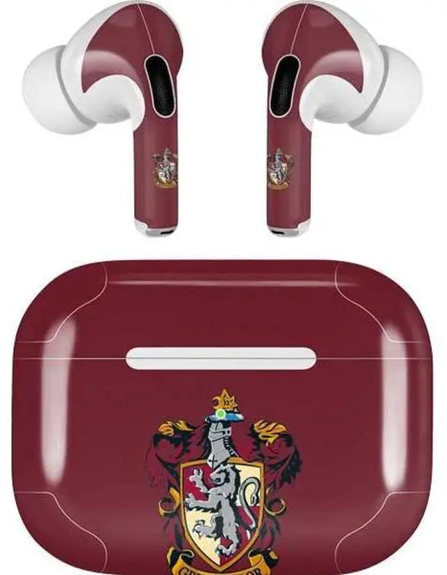 Main image of Decal Audio Skin Compatible with Apple AirPods Pro - Officially Licensed Wizarding World Harry Potter Gryffindor House Crest Design