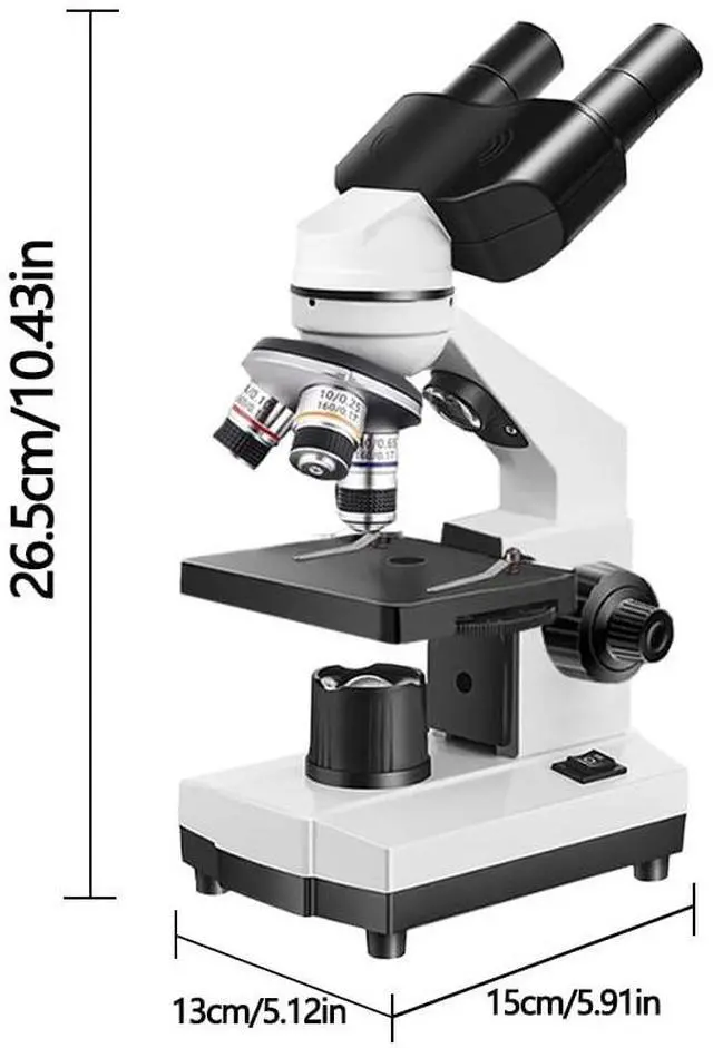 Alt view image 4 of 7 - Binocular Compound Microscope for Adults & Students, 40X-5000X Magnification with Dual Upper and Lower LED Lights, Ideal for Laboratory, Classroom, and Home Teaching