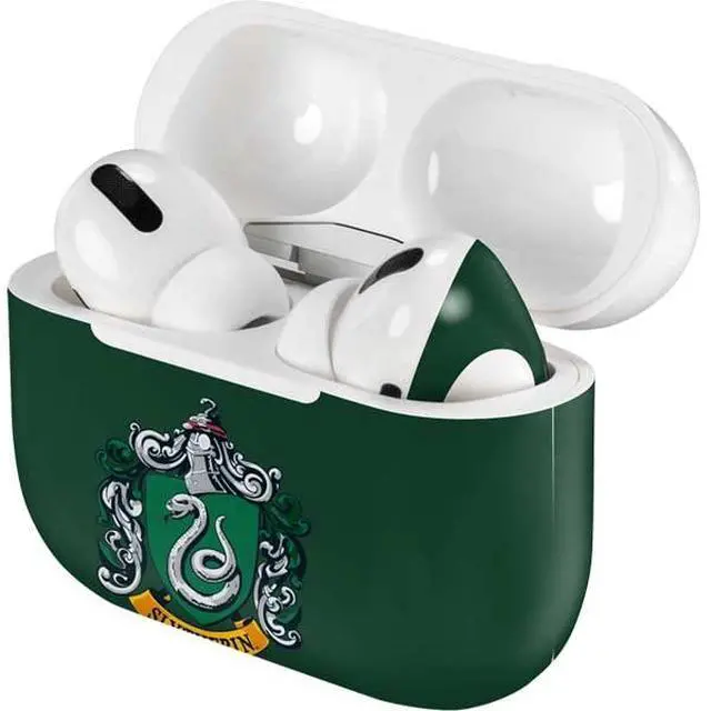 Alt view image 4 of 4 - Decal Audio Skin Compatible with Apple AirPods Pro - Officially Licensed Wizarding World Harry Potter Slytherin House Crest Design
