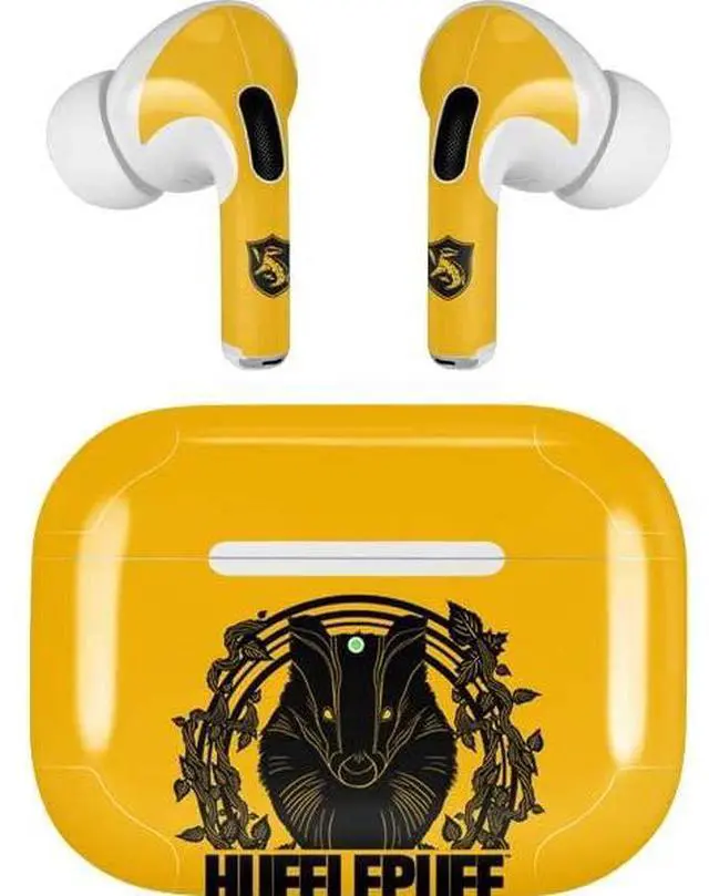 Main image of Decal Audio Skin Compatible with Apple AirPods Pro - Officially Licensed Wizarding Worlds Harry Potter Hufflepuff Illustration Design