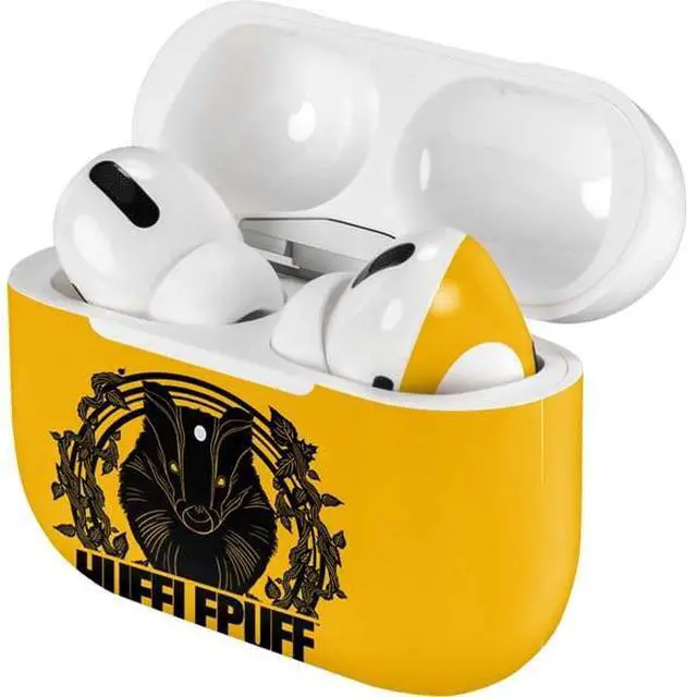 Alt view image 4 of 4 - Decal Audio Skin Compatible with Apple AirPods Pro - Officially Licensed Wizarding Worlds Harry Potter Hufflepuff Illustration Design