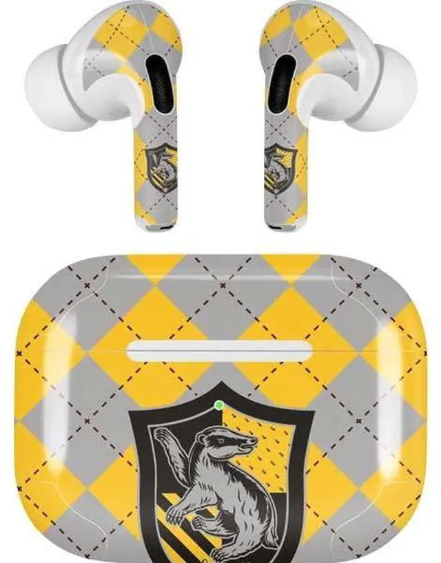 Main image of Decal Audio Skin Compatible with Apple AirPods Pro - Officially Licensed Wizarding World Harry Potter Hufflepuff Crest Design