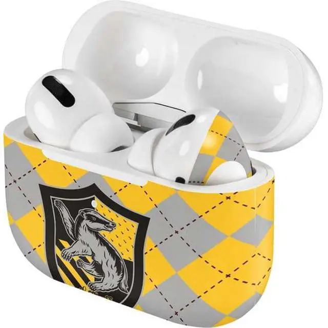 Alt view image 4 of 4 - Decal Audio Skin Compatible with Apple AirPods Pro - Officially Licensed Wizarding World Harry Potter Hufflepuff Crest Design