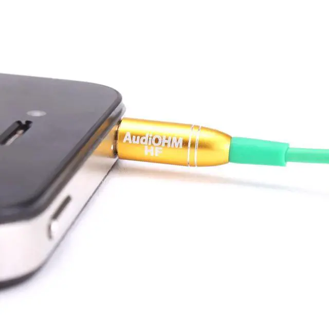 Alt view image 4 of 7 - AudiOHM HF Earbud Headphones with Mic, Deep Bass, & Comfortable Ear Gels (Green & Gold) in-Ear Earphones Featuring Noise Isolating Design, Durable Alloy Driver Housing, Ergonomic Angled Fit