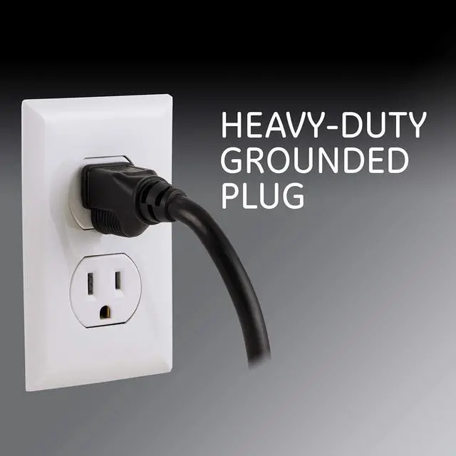 Alt view image 3 of 6 - 6-Outlet Sur Protector, 3 Ft Extension Cord, Power Strip, 800 Joules, Heavy Duty Plug, Twist-to-Close Safety Covers, Protected Indicator Light, UL Listed, Black, 47224