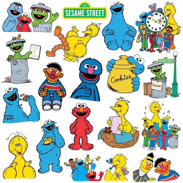 Alt view image 3 of 6 - Sesame Street Vintage 1969 100 Vinyl Stickers Waterproof Die-Cut Decals Car