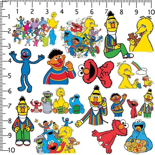 Alt view image 2 of 6 - Sesame Street Vintage 1969 100 Vinyl Stickers Waterproof Die-Cut Decals Car
