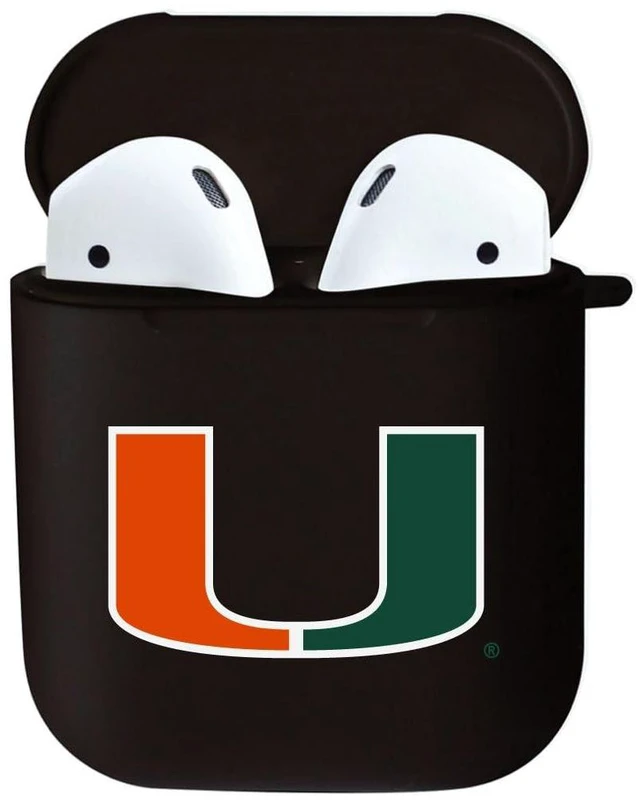 Alt view image 2 of 7 - Airpods Case, TPU, University of Miami AirPods (3rd Gen) / White (TPU)