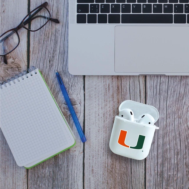 Alt view image 3 of 7 - Airpods Case, TPU, University of Miami AirPods Pro (Gen 1 & 2) / White (TPU)
