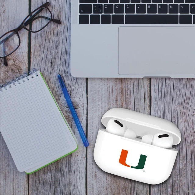 Alt view image 6 of 7 - Airpods Case, TPU, University of Miami AirPods Pro (Gen 1 & 2) / White (TPU)