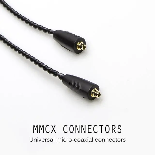 Alt view image 3 of 7 - MMCX Replacement Stereo Cable for Pinnacle P1 in-ear headphones (Black) (New Version)