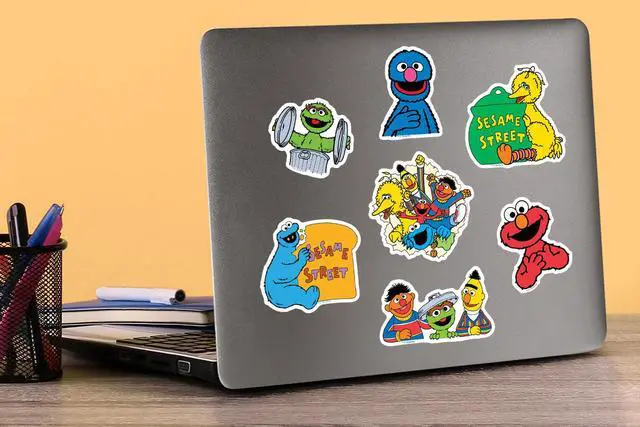 Alt view image 5 of 6 - Sesame Street Vintage 1969 100 Vinyl Stickers Waterproof Die-Cut Decals Car