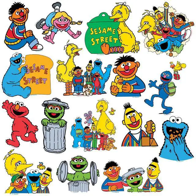 Alt view image 4 of 6 - Sesame Street Vintage 1969 100 Vinyl Stickers Waterproof Die-Cut Decals Car