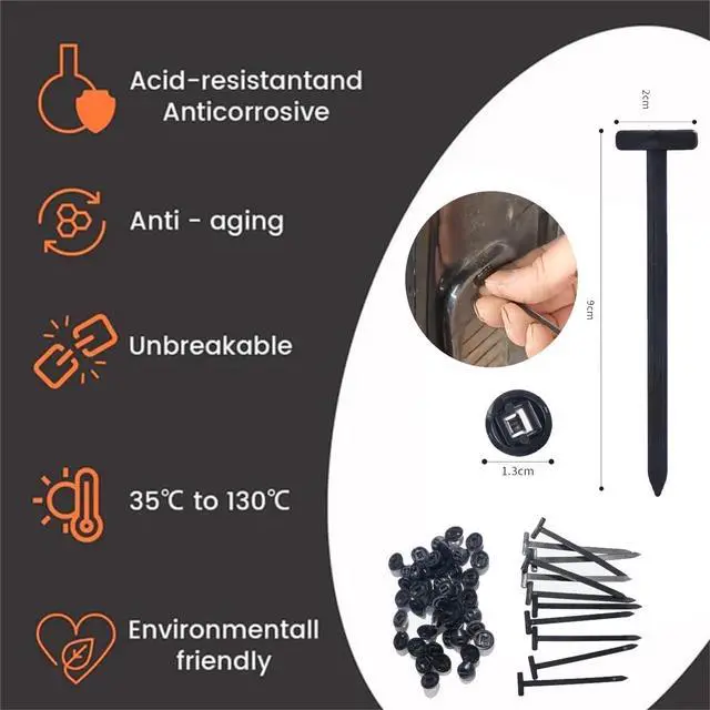 Alt view image 2 of 5 - Heavy Duty Nylon Universal Cable Tie Buckle, 2026 Upgraded Black Self-Locking Zip Ties Fastener for Car Repair, Home, Office, Garden, Workshop, Indoor and Outdoor Use (T-Buckle 200Pcs)