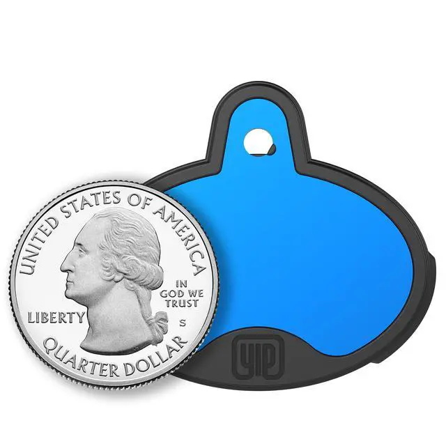Alt view image 3 of 3 - ID Custom Engraved Locator - Works with Apple Find My (No GPS Subscription Or Monthly Fee) Personalized Tracker Device, Blue Oval