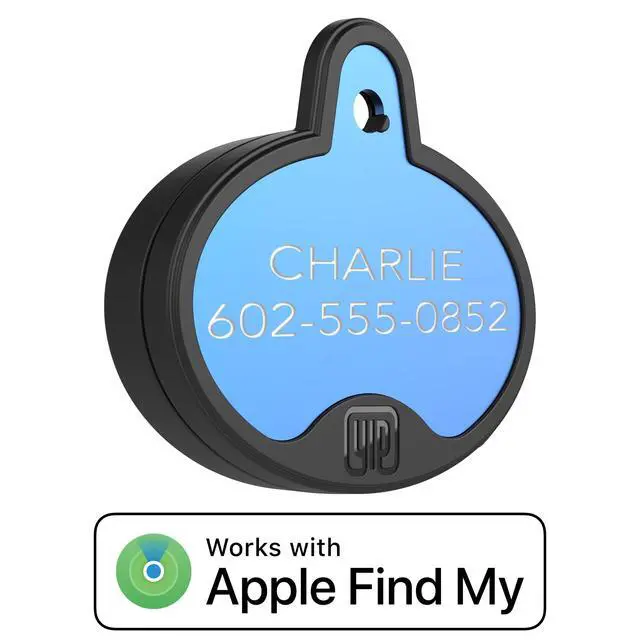 Alt view image 2 of 3 - ID Custom Engraved Locator - Works with Apple Find My (No GPS Subscription Or Monthly Fee) Personalized Tracker Device, Blue Oval