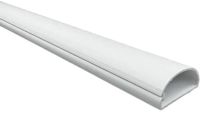 Main image of Half Round Cord Hider, Outdoor Cable Cover, Hide TV Wall Mount Wires, Raceway for Cords, Decorative, Paintable, Adhesive Cable Concealer - 1.2in W x 0.50in H x 60in L 1 Pc- White