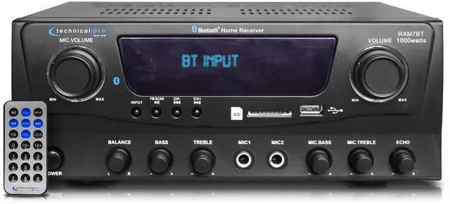 Main image of RXM7BT 1000w Home Receiver Bluetooth Amplifier Amp w/USB/SD/FM
